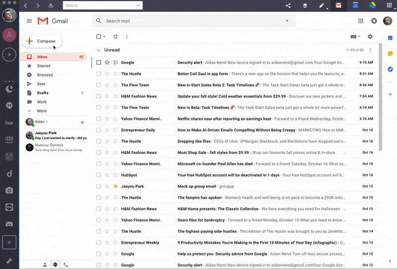 gmail mention in shift