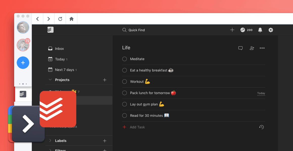 todoist chrome add on