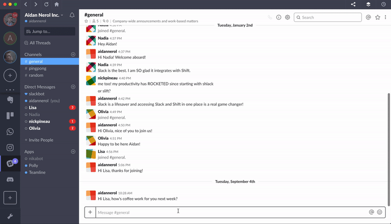 slack vs discord - use both in shift