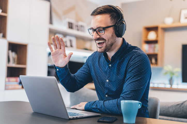 remote worker on video call