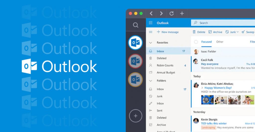 manage multiple outlook accounts