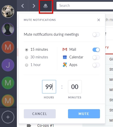 mute notifications